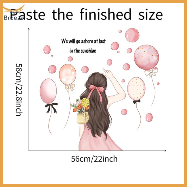 Sticker Dán Tường Họa Tiết Bong Bóng Lãng Mạn Tự Dính Trang Trí Phòng Ngủ