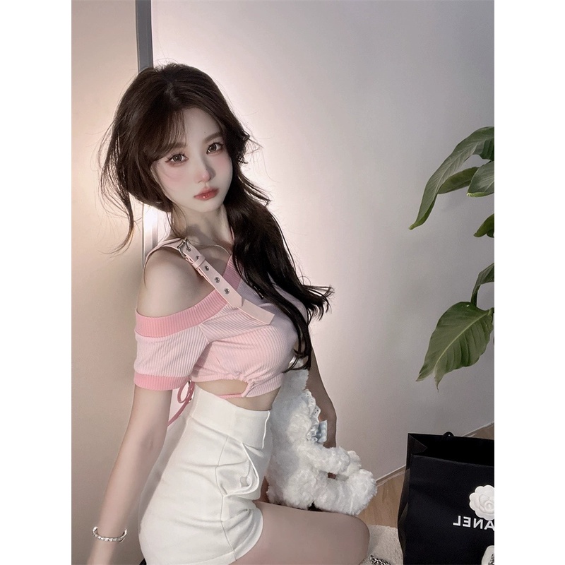 Áo Thun Ngắn Tay Trễ Vai Thiết Kế Mới Thời Trang Mùa Hè Dành Cho Nữ