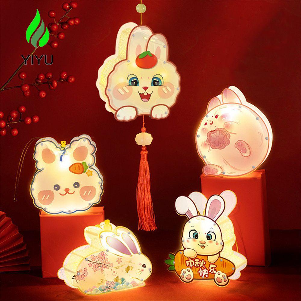 YIYU 1 Lồng Đèn Bằng Acrylic Hình Thỏ Dễ Thương Dùng Trang Trí DIY