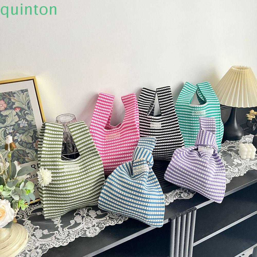 Quinton Túi Xách Tote Kẻ Sọc Phối Màu Dung Tích Lớn Phong Cách Hàn Quốc Cho Mẹ Bỉm Sữa