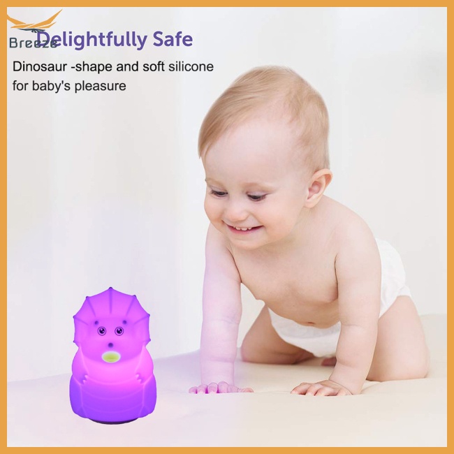 Đèn Ngủ Hình Khủng Long Dễ Thương Chạy Bằng Pin Điều Khiển Từ Xa Thay Đổi Màu Sắc Dành Cho Phòng Trẻ Em