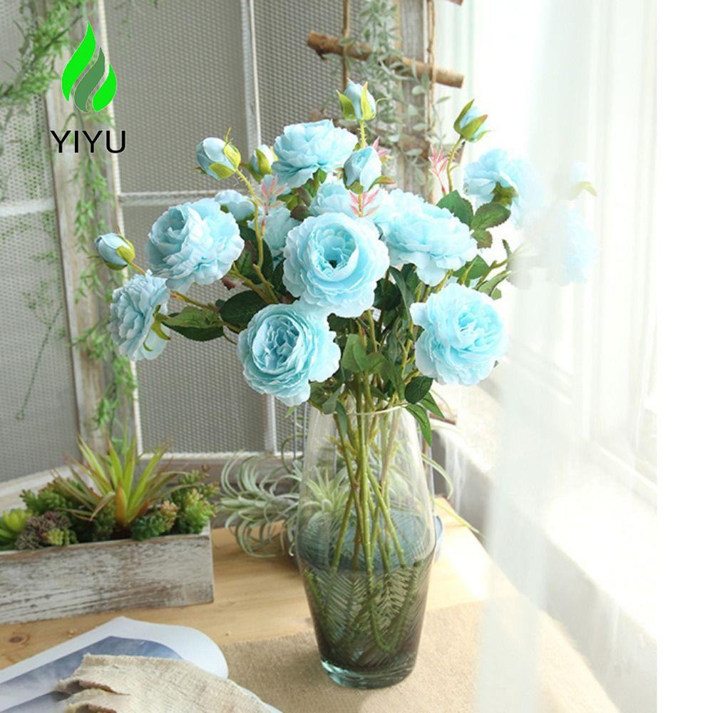 YIYU 1 Bó Hoa Lụa Nhân Tạo Nhiều Màu Siêu Bền Trang Trí Nhà Cửa / Tiệc Cưới