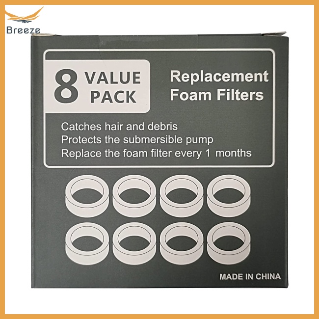 Set 8 Bộ Lọc Thay Thế Bằng Thép Không Gỉ Cho Đài Phun Nước Thú Cưng 2.0l / 64oz