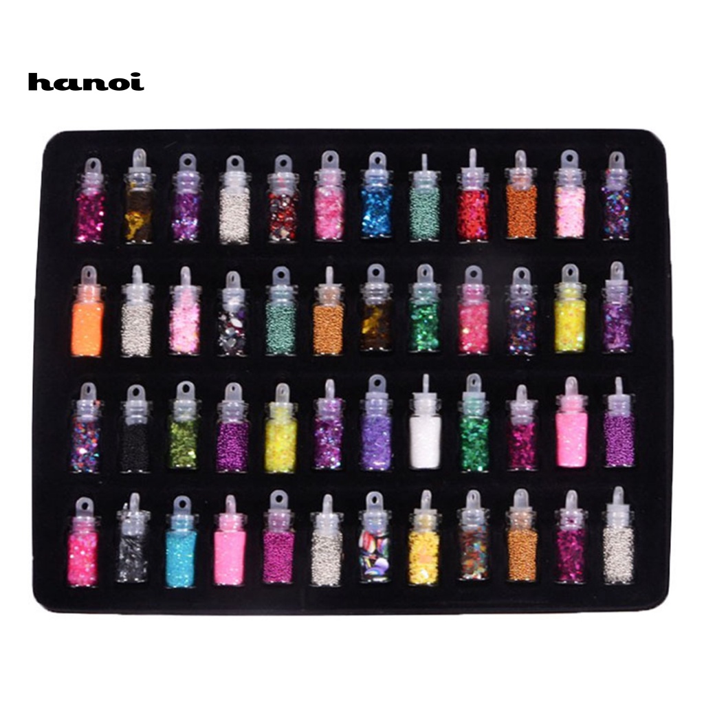 Set 48 Hạt Kim Sa Kính Nhiều Màu Đính Móng Nghệ Thuật