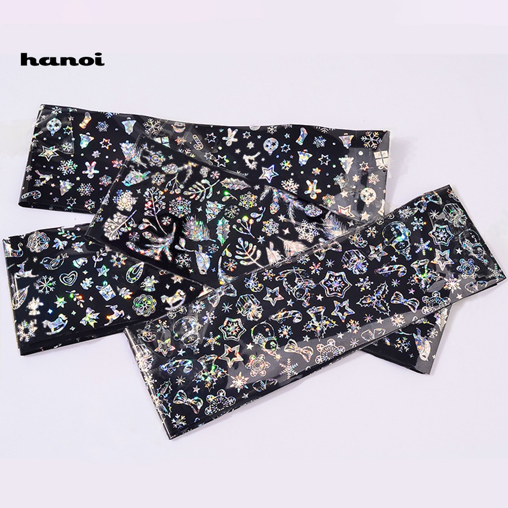 Miếng Dán Trang Trí Móng Tay Họa Tiết Bông Tuyết Giáng Sinh Xinh Xắn