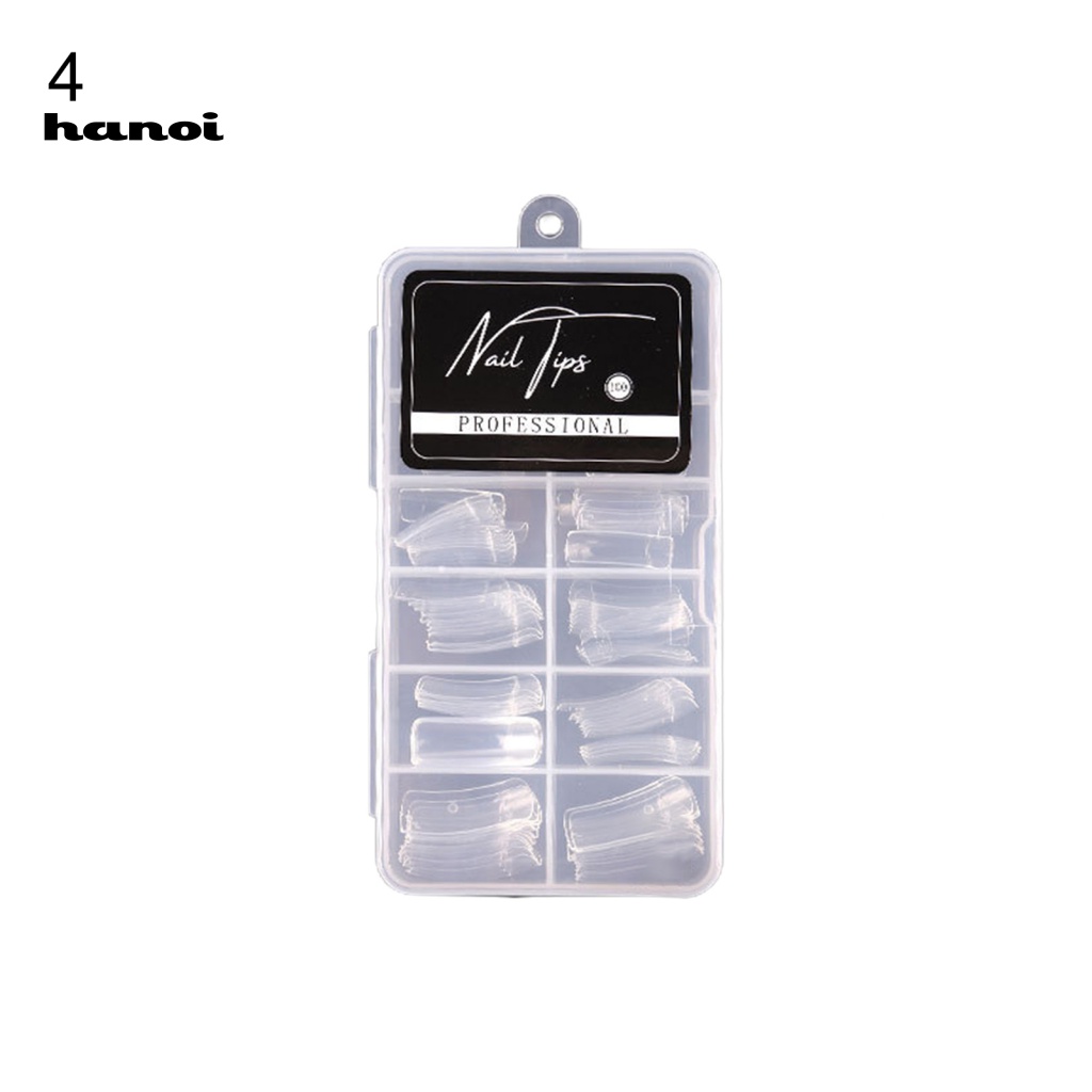 Hộp 100 Móng Tay Giả Trong Suốt Tái Sử Dụng Linh Hoạt Cho Nữ
