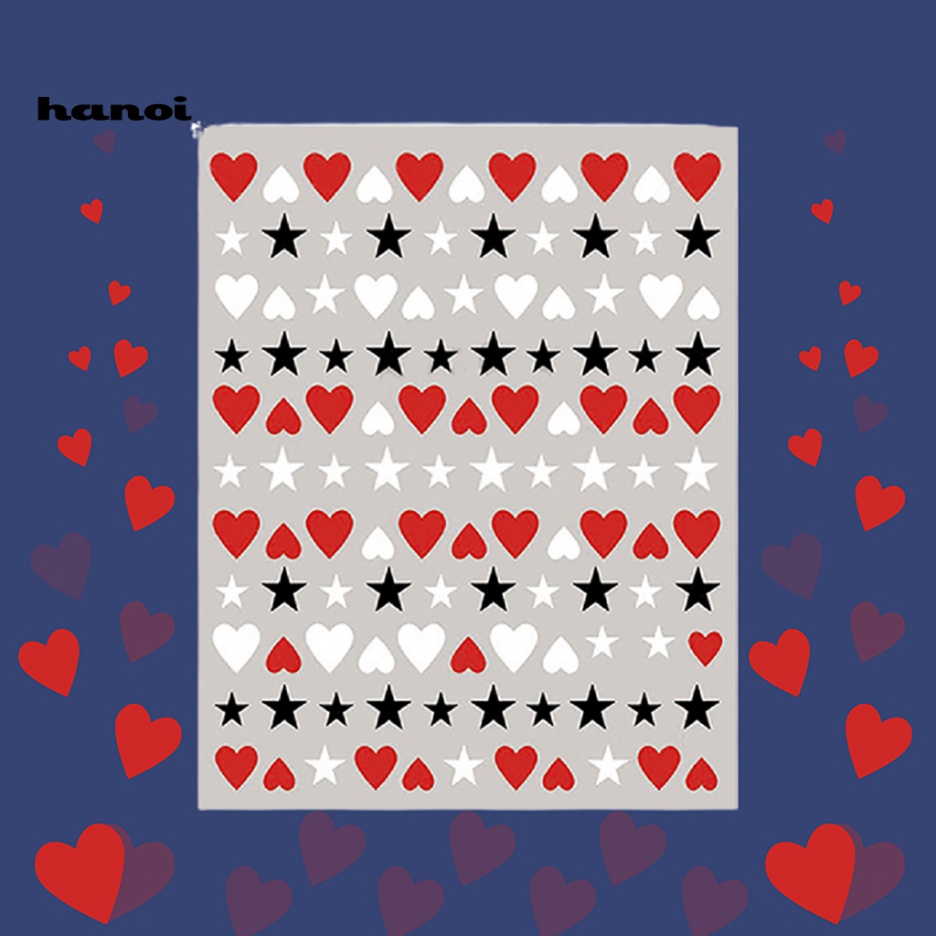 Miếng Dán Trang Trí Móng Tay Tự Dính Lâu Trôi Họa Tiết Trái Tim Xinh Xắn Dành Cho Nữ