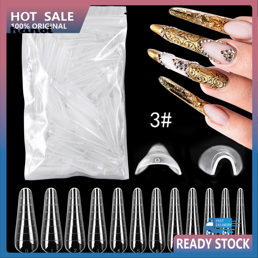 Set 120 Móng Tay Giả Trong Suốt Nối Dài Nhanh Chóng