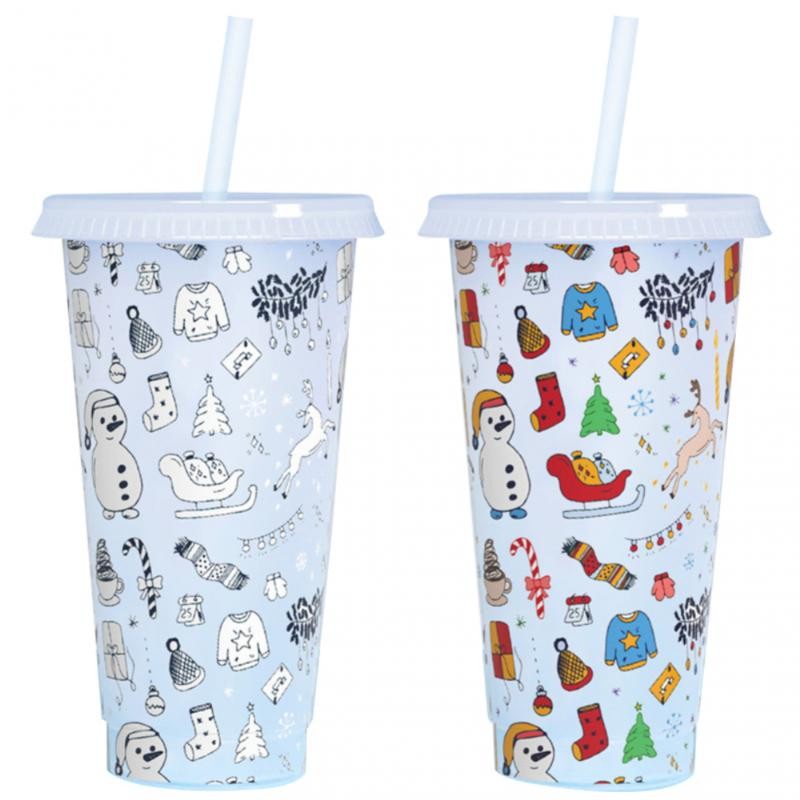 Cốc Uống Nước Nhiều Màu Sắc Kèm Ống Hút Có Thể Tái Sử Dụng