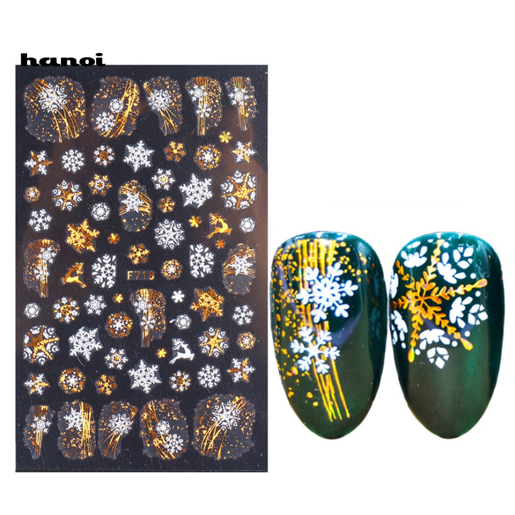 Han_nhẫn Lá Nhôm Hai Họa Tiết Bông Tuyết Nhiều Màu Sắc Đẹp Mắt Trang Trí Móng Tay Mùa Đông Cho Nữ