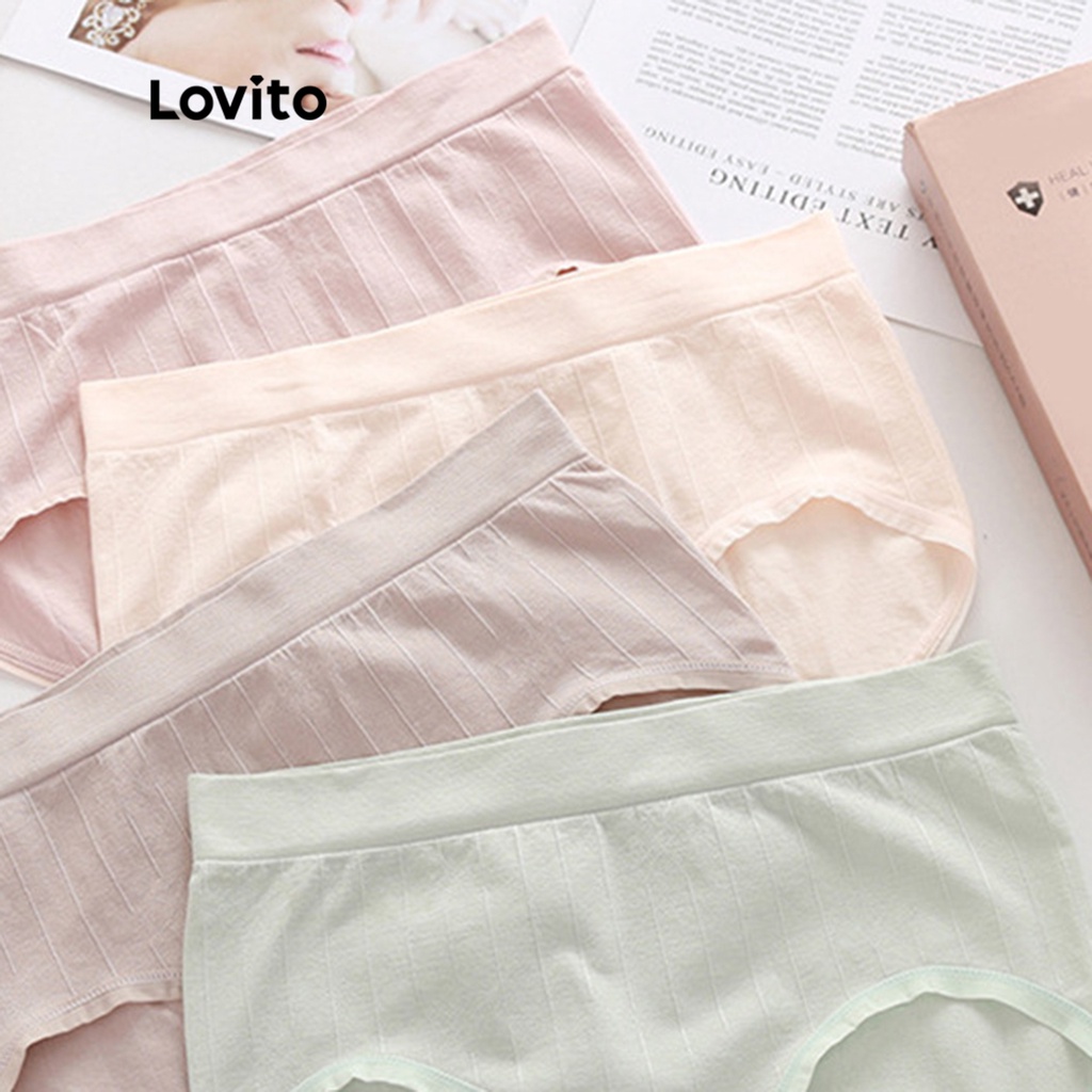 Lovito Quần lót trơn thông thường cho nữ LNA10037 (Nhiều Màu)