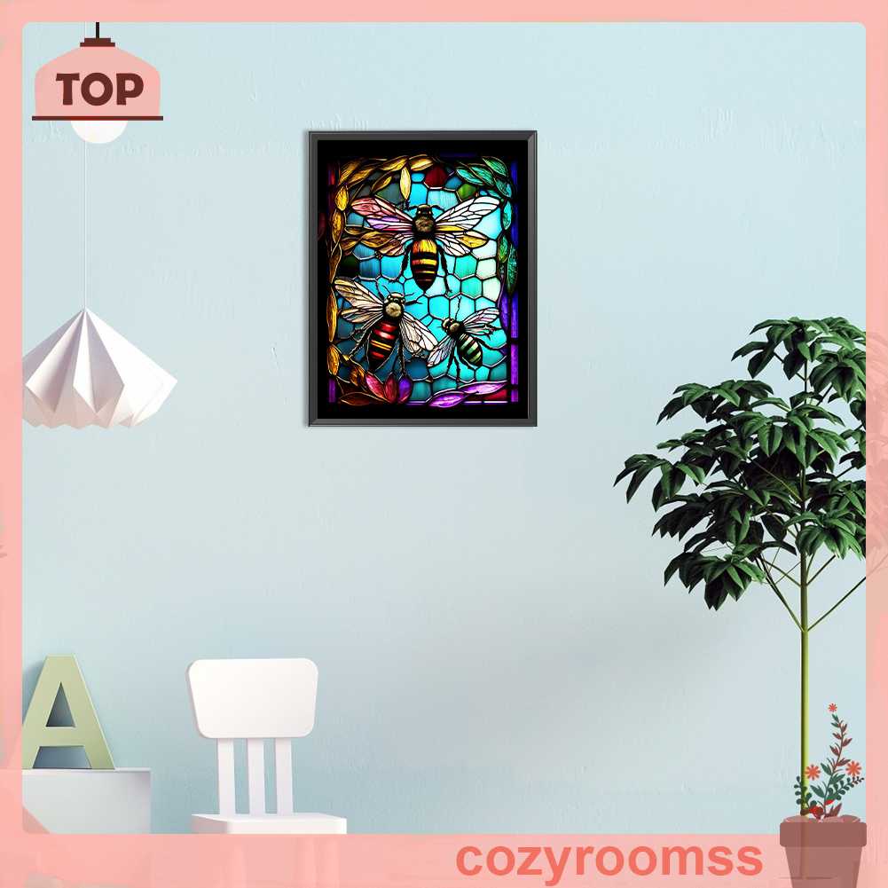Tranh Đính Đá Kim Cương Toàn Bộ 5D DIY Hình Vẽ Con Ong Dùng Trang Trí Nhà