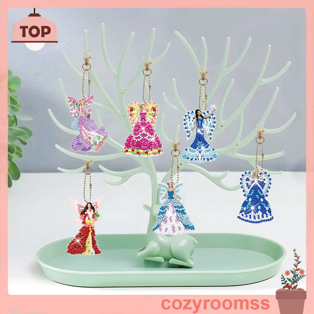 Set 6 Móc Khóa Đính Đá Nghệ Thuật