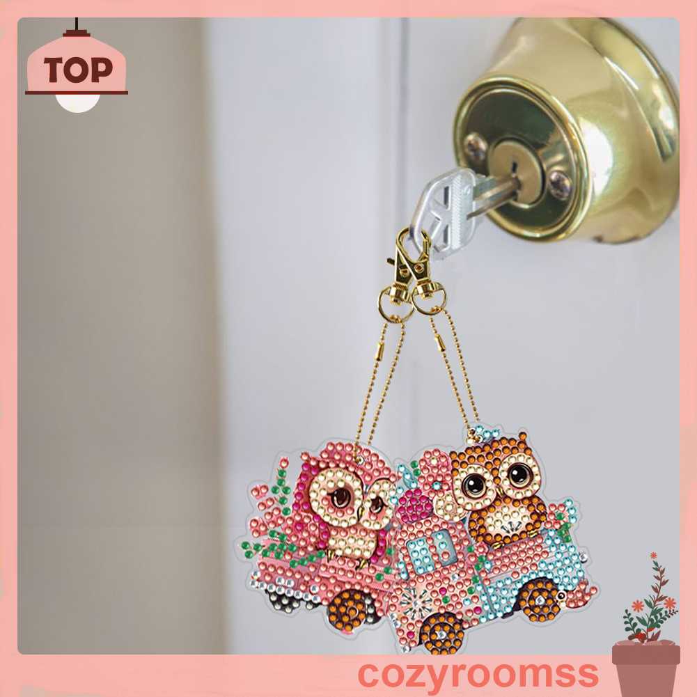 Set 5 Móc Khóa Đính Đá 5D Nghệ Thuật DIY