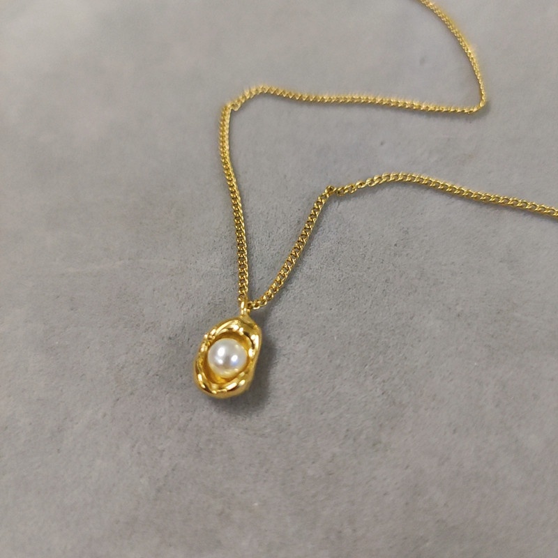 Vòng cổ Mạ Vàng 18K Đính Ngọc Trai Nhân Tạo Thời Trang