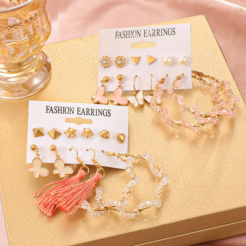 Bông Tai Hình Hoa Đính Ngọc Trai Giả Thời Trang Cho Nữ