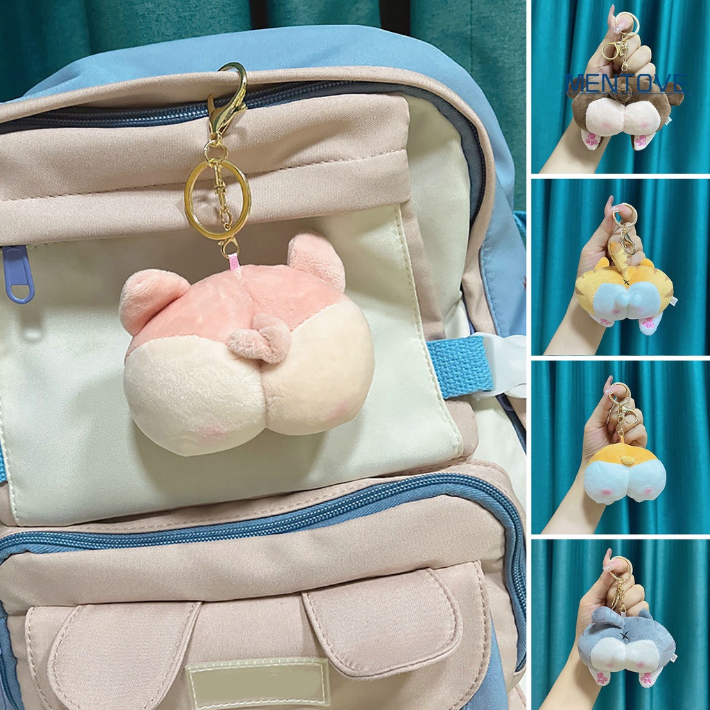 Móc Khóa Hình Mông Chó Corgi Nhồi Bông Dễ Thương