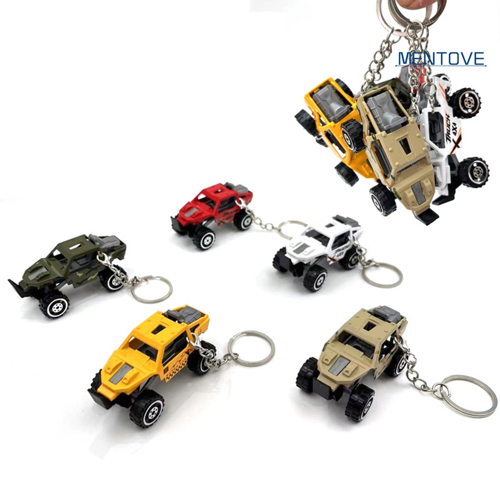 Set 5 Móc Khóa Đồ trang trí Xe Hơi Hoạt Hình Ba Chiều Mini Chống Rỉ Sét Trang Trí Túi Xách