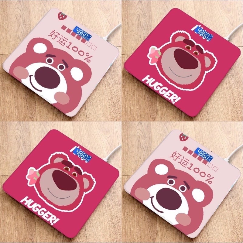 Cân điện tử sức khoẻ hình gấu hồng Lotso dễ thương - Gấu Thỏ House