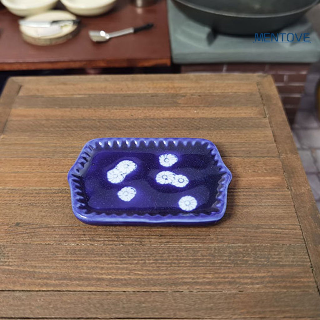 Đĩa Sứ Đựng Thức Ăn Mini Phong Cách Retro Cho Nhà Búp Bê