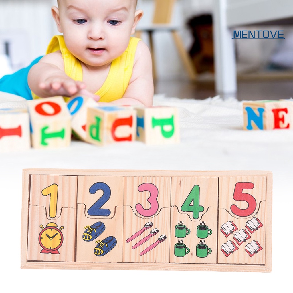 1 Bộ Bảng Đồ Chơi Đếm Số Màu Sáng Bằng Gỗ