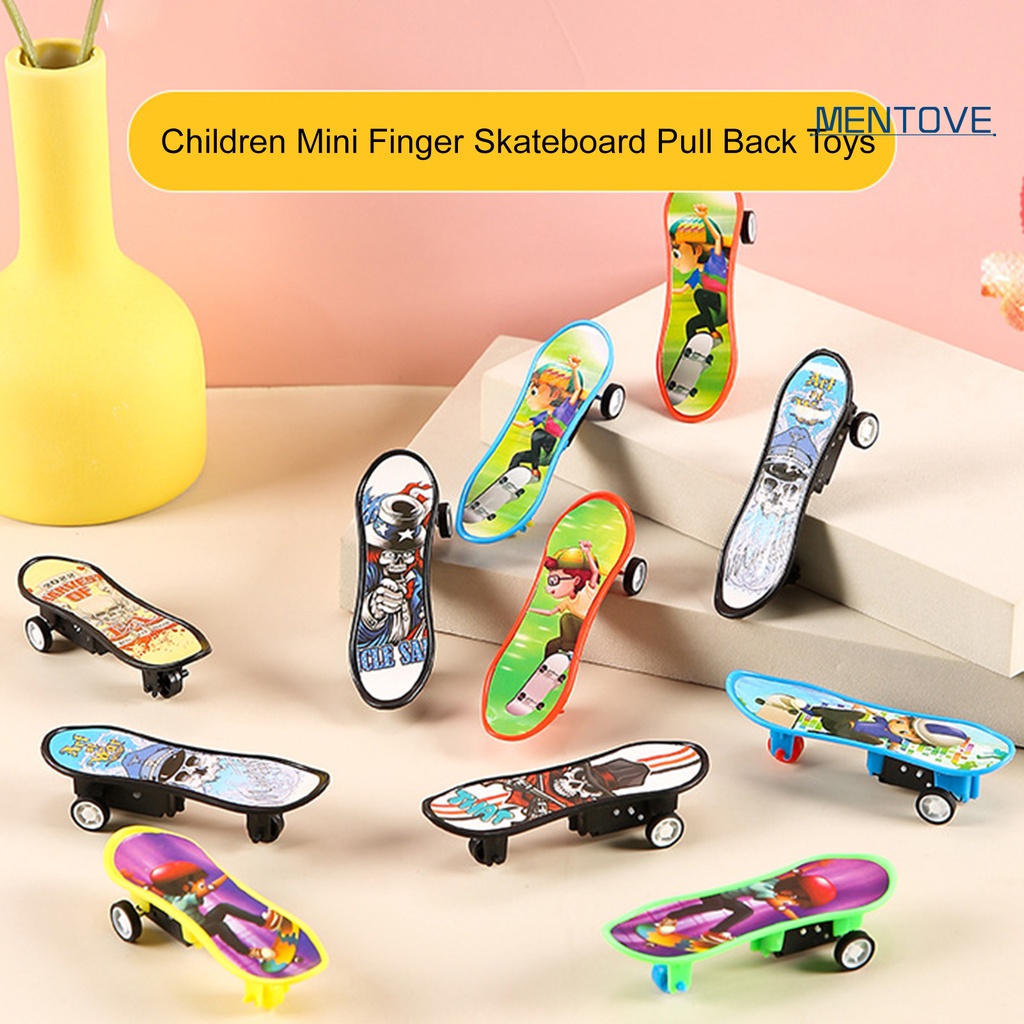 Set 10 Mô Hình Đồ Chơi Ván Trượt Ngón Tay Mini Họa Tiết Graffiti Hoạt Hình Vui Nhộn Dành Cho Trẻ Em