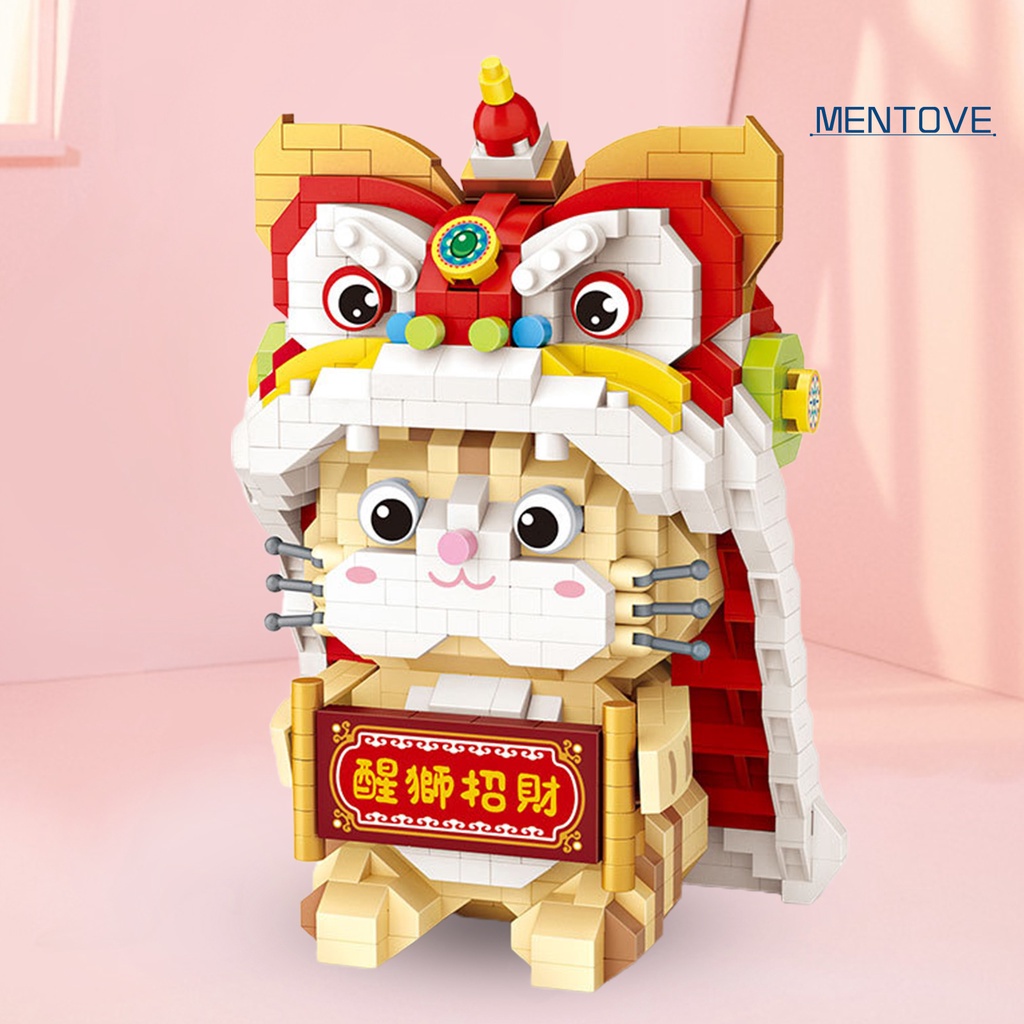 Đồ Chơi Khối Nhựa Lắp Ráp Hình Sư Tử Năm Mới Cho Bé