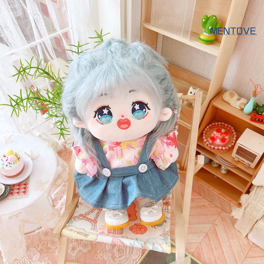 Bộ Trang Phục Gồm Áo Và Váy Yếm Denim 20cm Thời Trang Dành Cho Búp Bê