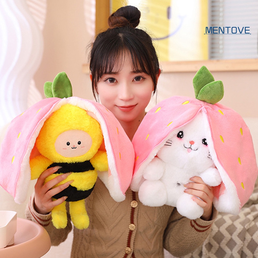 Đồ chơi nhồi bông Hình Động Vật Hoạt Hình 2 Trong 1 Có Khóa Kéo Có Thể Đảo Ngược Làm Quà Tặng Sinh Nhật Cho Bé