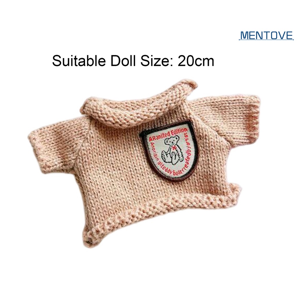 Áo Sweater Vải Cotton Dệt Kim 20cm In Hình Gấu Dễ Thương Cho Búp Bê