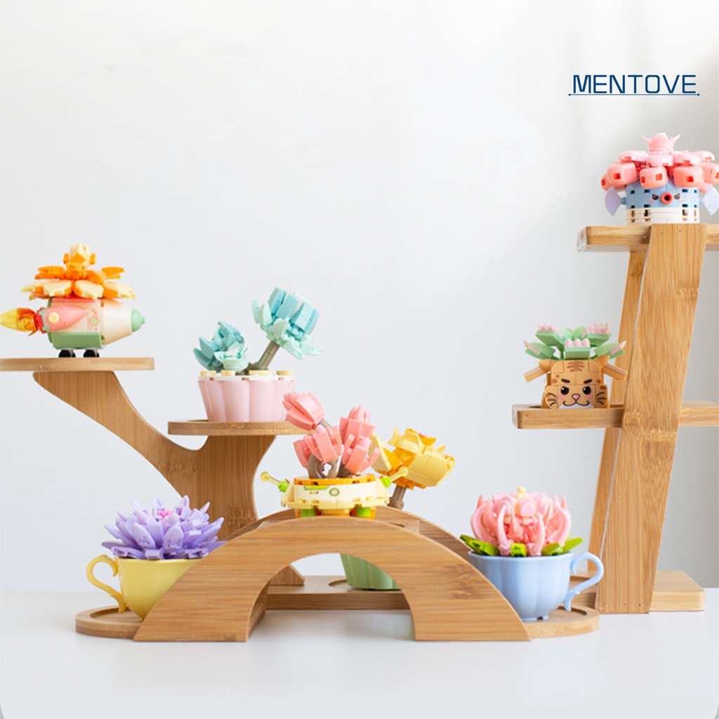 [MT] Đồ Chơi Khối Xây Dựng Chậu Cây Để Bàn DIY Giáo Dục Cho Bé Gái