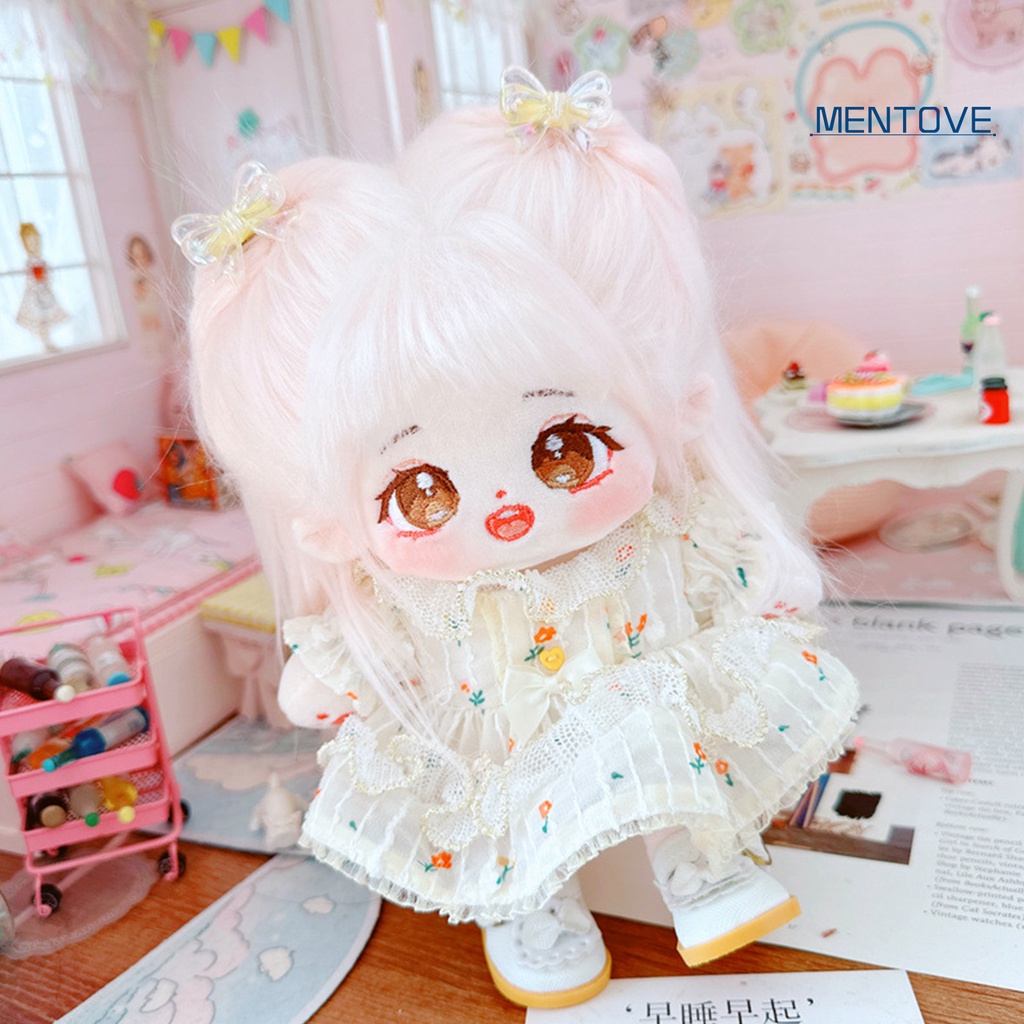 Set 3 Búp Bê 20cm Mặc Đầm Kèm Kẹp Tóc Xinh Xắn