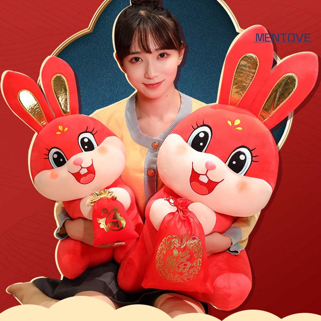 Thỏ Nhồi Bông 28 / 43 / 55cm Phong Cách Trung Hoa Dễ Thương Trang Trí Nhà Cửa