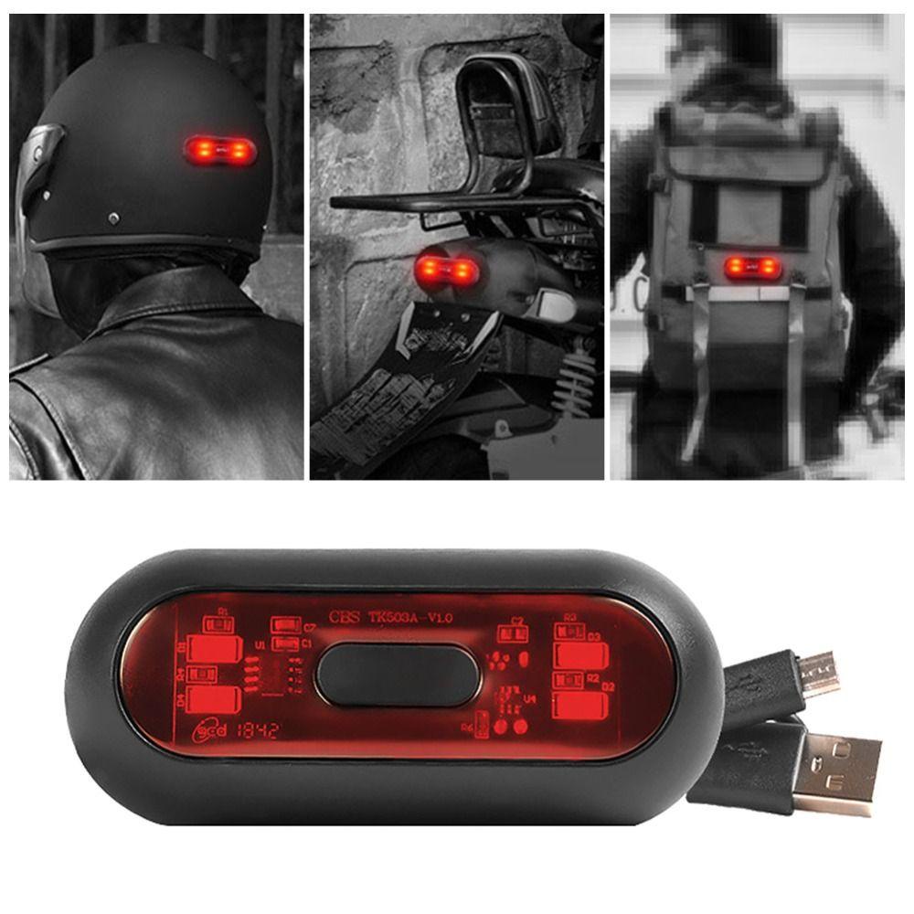 Đèn LED Cảnh Báo An Toàn Gắn Đuôi Xe Máy / Mũ Bảo Hiểm Chống Nước Có Cổng Sạc USB