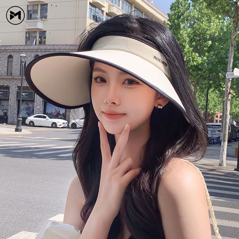 Mũ Chống Nắng Vành Rộng Hai Lớp Bằng Lụa Lạnh Chống Tia UV Hàng Mới 2023 Dành Cho Bạn Nữ Mang Ra Ngoài