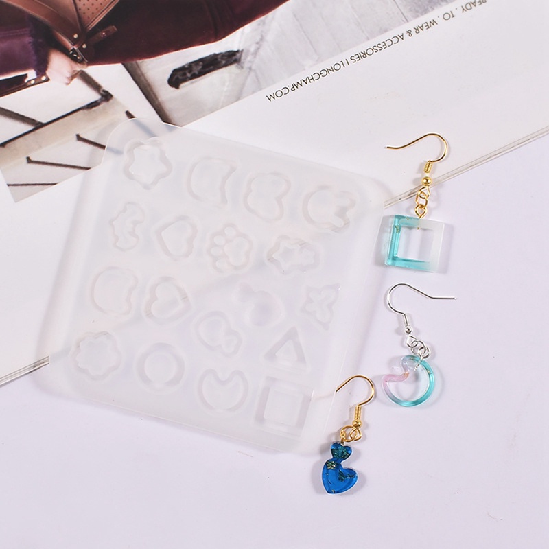 Khuôn Silicone Làm Bông Tai Nhựa Resin Hình Hoa DIY
