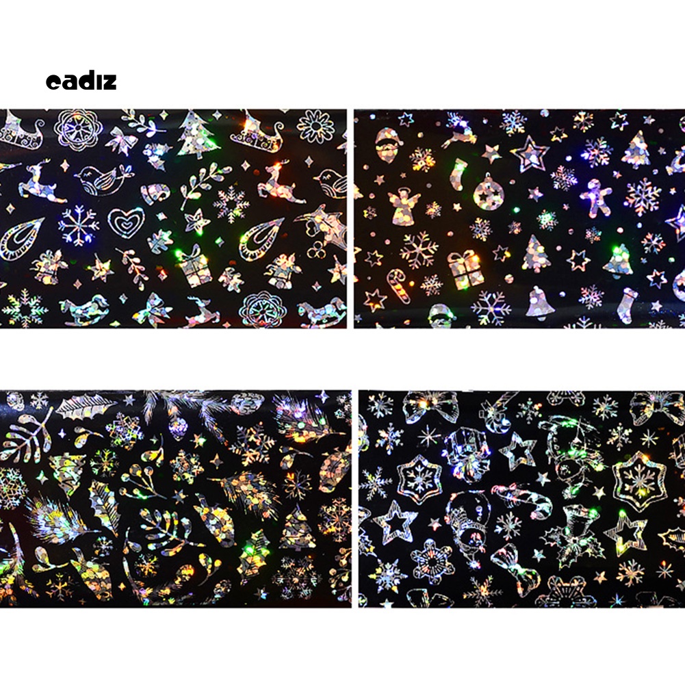 Miếng Dán Trang Trí Móng Tay Họa Tiết Bông Tuyết Giáng Sinh Xinh Xắn