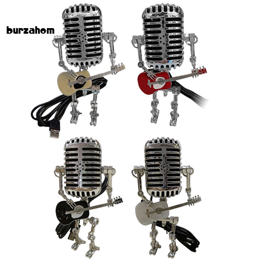 Robot Đồ Chơi Có Đèn Và Micro Phong Cách Retro Cho Phòng Khách