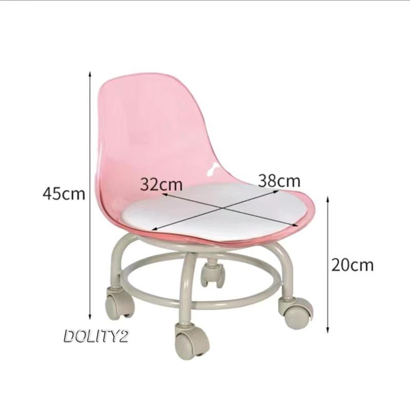 [Dolity2] [Dolity2] Ghế Lăn Thấp Bằng Da PU Có Lưng Xoay 360 Thông Dụng