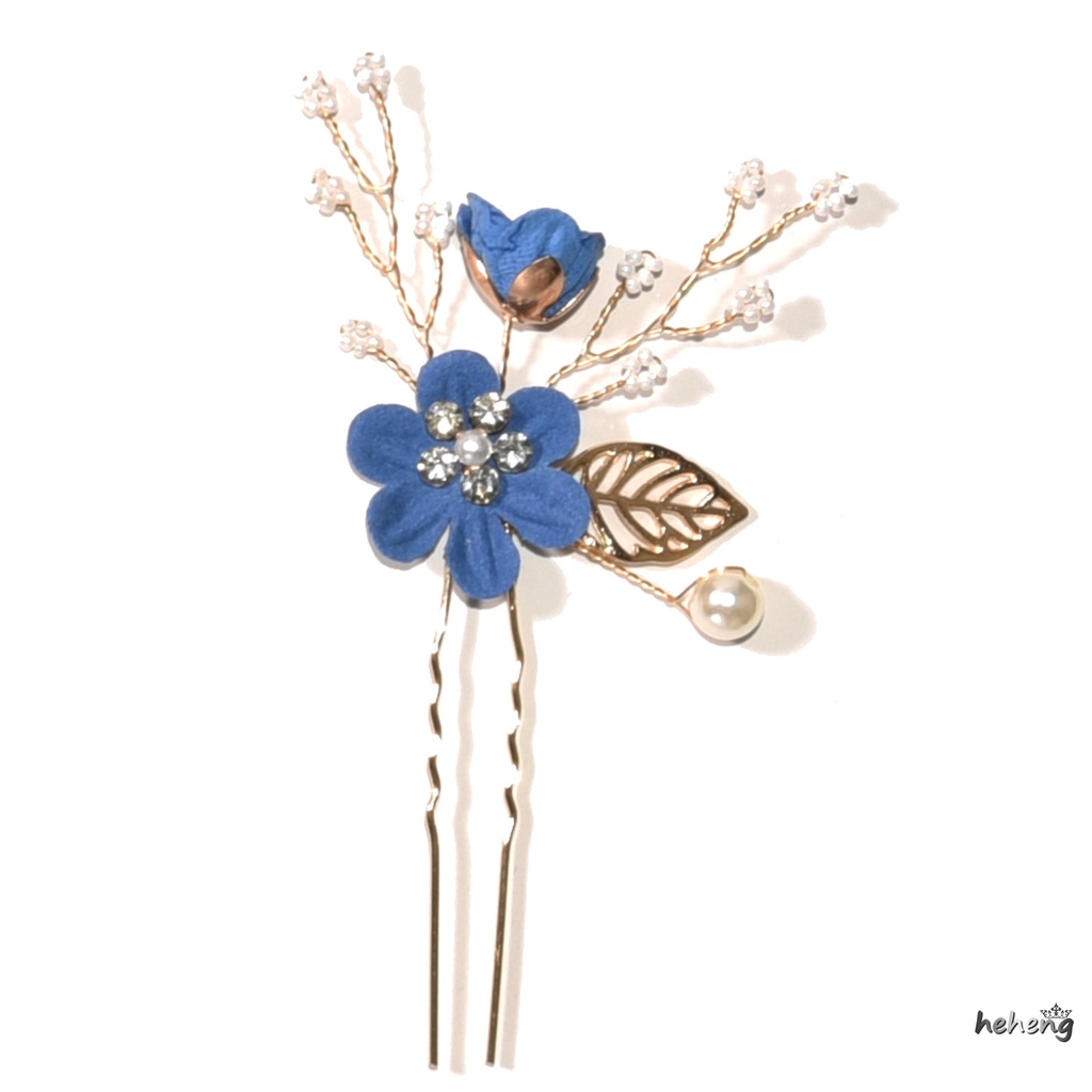 Lược Cài Tóc Hình Hoa Đính Ngọc Trai Thủ Công Cho Cô Dâu