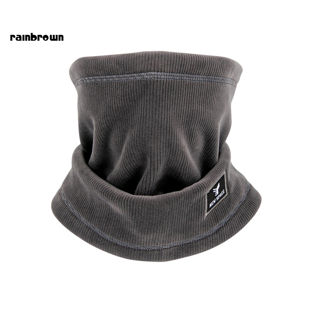 &lt; Rainbrown &gt; Khăn Trùm Mặt Bằng Vải Lông Dày Hai Lớp Màu Trơn Chống Tĩnh Điện Có Dây Rút Che Mặt Và Cổ Thời Tiết Lạnh