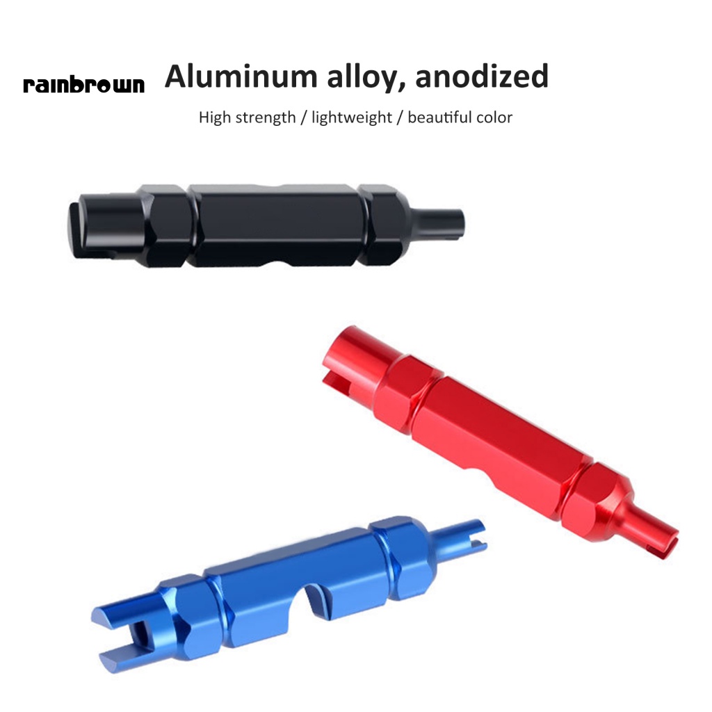 Dụng Cụ Tháo Lõi Van Xe Đạp Leo Núi Bằng Hợp Kim Nhôm Đa Năng Thông Thường &lt; rainbrown &gt;