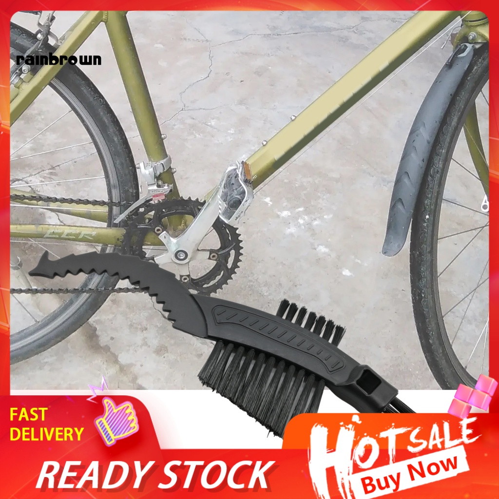 &lt; Rainbrown &gt; Bàn Chải Làm Sạch Dây Xích Xe Đạp / Xe Máy Thiết Kế Chắc Chắn Có Răng Cưa Tiện Dụng