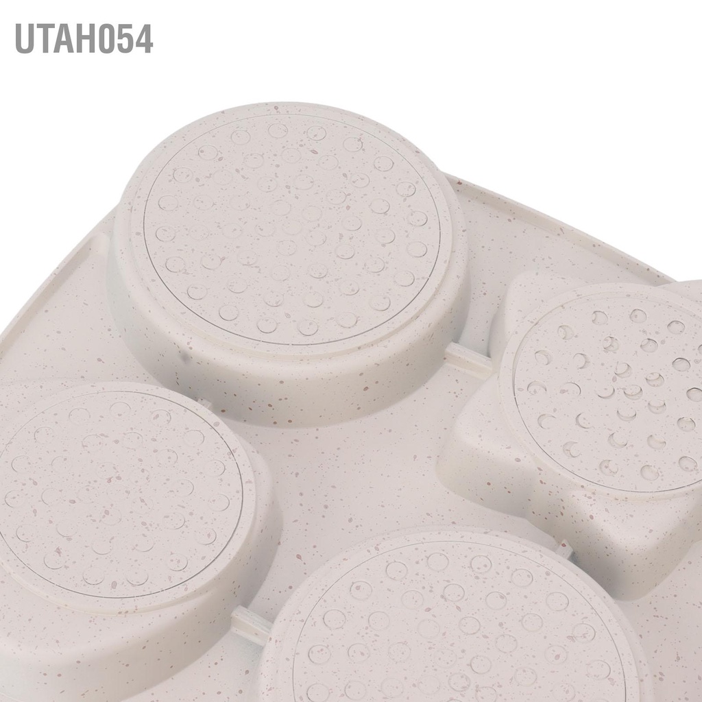 Utah054 4 Cốc Chảo Ăn Sáng Trứng Bánh Burger Điện Tay Cầm Gỗ Hợp Kim Nhôm Chống Dính Nồi