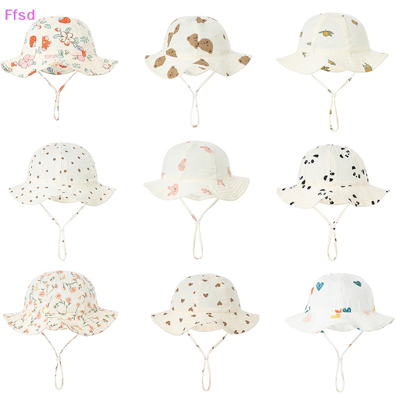 {Ffsd} Hàng Mới Mũ Cotton Che Nắng Đi Biển / Câu Cá Ngoài Trời In Họa Tiết Panama Unisex Cho Bé Trai Và Bé Gái * Bán
