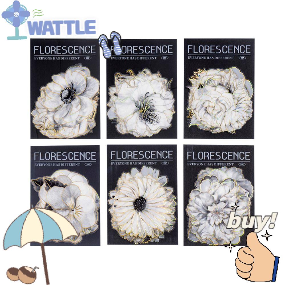 Sticker Ba Chiều Dán Trang Trí Chai Nước / Sổ Tay Hình Hoa Lớn