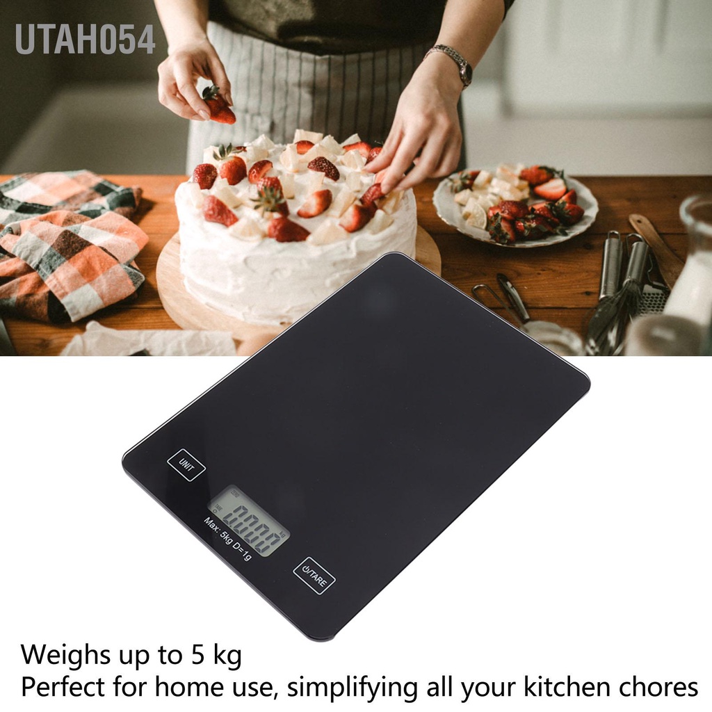Utah054 Cân nhà bếp kỹ thuật số có nút điều khiển cảm ứng thực phẩm độ chính xác cao 5kg cho gia đình