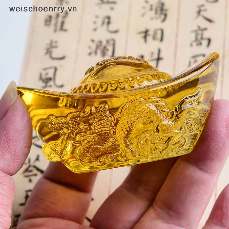 Ww Kính Pha Lê Vàng Giàu Có Phong Cách Citrine Ingot Trung Quốc Thủ Công