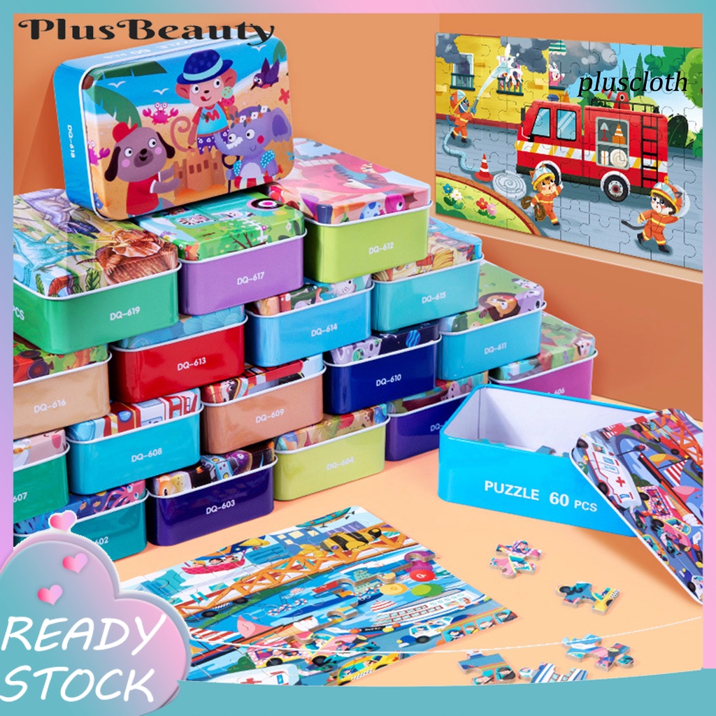 Bộ Đồ Chơi Xếp Hình Phương Tiện Giao Thông Đô Thị Bằng Gỗ Kèm Hộp Sắt Cho Bé