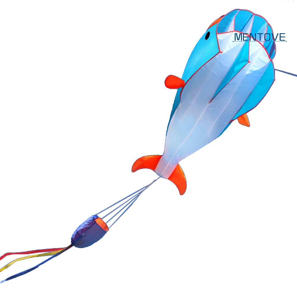 Diều Hình Cá Heo 3D Không Khung Kèm Dây Thả Dài 30m Cho Bé
